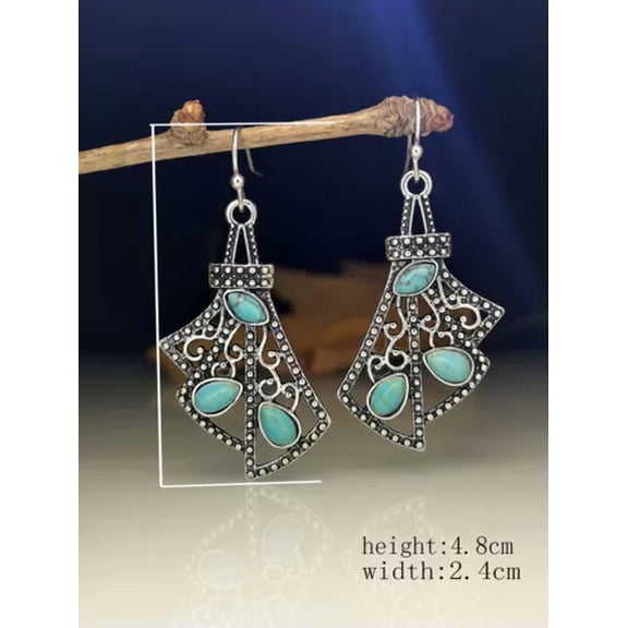 QQTDFG Fashion 925 Silver Dangle Drop Earrings Hook Women Turquoise Weeding Jewelry-Style_10