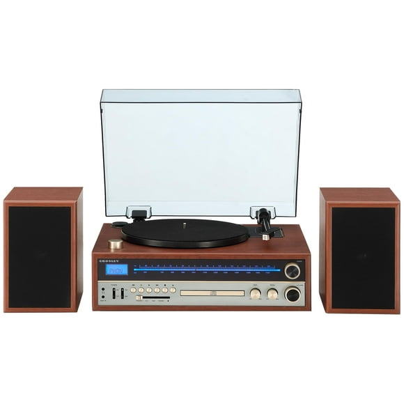 Tocadiscos Crosley 1975T con Bluetooth, CD, AM/FM Walnut