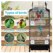 BestPet Large 64 in Metal Flight Cage with Rolling Stand, Black