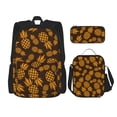 thumbnail image 1 of Naloa Sac à Dos Grande Capacité Imprimé Ananas Coloré Trousse Combinaison 3 Pcs pour Étudiant, 1 of 7