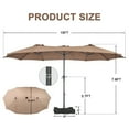 thumbnail image 3 of Ainfox 15ft Large Patio Umbrella, Double-Sided Outdoor Rectangle Table Umbrellas with Fillable Weighted Sand Bag Base，Brown, 3 of 9