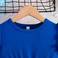 thumbnail image 4 of Robes de Printemps pour Filles Enfants Tout-Petits Filles Été Col Rond Manches à Volants Imprimés de Fleurs Robe Trapèze Décontractée avec Nœud Robe Bébé Bleu 6 Ans-7 Ans, 4 of 7