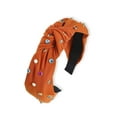 thumbnail image 2 of Langgg Bandeau de Mode avec Nœud Papillon, Bandeau Orné avec Strass, Grand et Réglable pour Femmes et Filles, Orange Rouge, 2 of 6