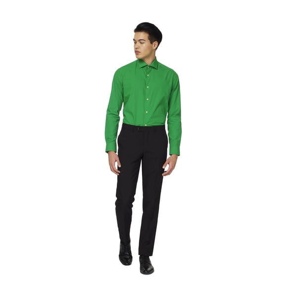 OppoSuits Men's Evergreen Solid Color Shirt