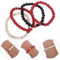 thumbnail image 2 of 4 pulseras de cuentas: pulseras de cuentas de piedra natural hechas a mano para mujeres y niñas. Pulseras elásticas con piedras para fiestas, verano, playa, vacaciones y festivales., 2 of 5
