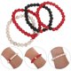 thumbnail image 2 of 4 pulseras de cuentas: pulseras de cuentas de piedra natural hechas a mano para mujeres y niñas. Pulseras elásticas con piedras para fiestas, verano, playa, vacaciones y festivales., 2 of 5