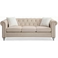 thumbnail image 2 of Modern Beige Raisa G867A-S Sofa (85×80×75cm) for Living Room - Faux Jeweled Tufted Design, 2 of 6