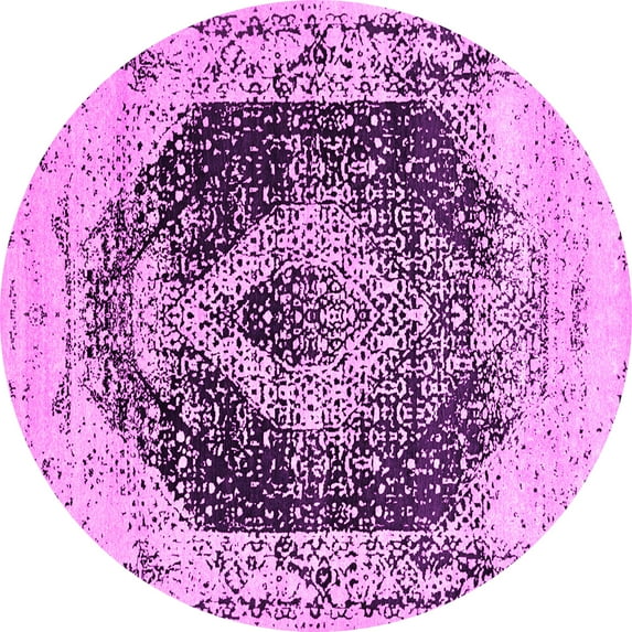Ahgly Company Indoor Round Persian Pink Bohemian Area Rugs, 3' Round