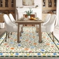 thumbnail image 2 of Washable Area Rugs for Living Room, Curtilage 6'x9' Non-Slip Boho Floral Indoor Rugs, Soft Low Pile Stain Resistant Carpet for Bedroom, Office, 2 of 10