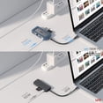 thumbnail image 4 of uni USB C Hub Adaptador multipuerto USB C Ethernet 8 en 1 4K HDMI 1Gbps Ethernet USB 3.0 Lector de tarjetas SD/MicroSD Hasta 100W PD Compatible con MacBook Pro iPad Pro Galaxy S24/S23 y más 0.7FT, 4 of 5