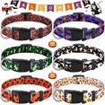 thumbnail image 1 of wonima02 6 Pcs Halloween Dog Collars for Pumpkin Basic Adjustable Lightweight Holiday Comfortable Dog Collars with Plastic Buckle for Puppy Small Medium Large Pets(Large), 1 of 1