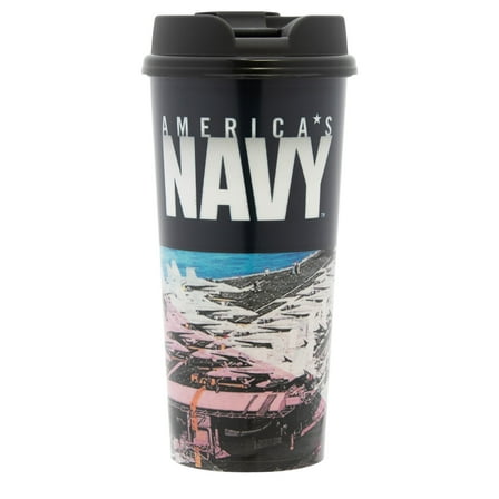 Whirley Drinkware Licensed United States Navy Thermal 16oz Plastic Travel Mug