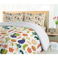 thumbnail image 5 of Ambesonne Garden Duvet Cover Set, Organic Harvest Vegetables, 2-Calking, Orange and Apple Green, 5 of 7
