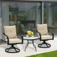 thumbnail image 2 of Costway Set of 2 Patio Swivel Dining Chairs Cushioned Armrest Garden Deck, 2 of 11