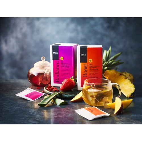 M&S Green Tea Boost Teabags 20's, British Import (Pack of 3)