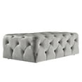thumbnail image 2 of Weston Home Bowman Rectangular Tufted Ottoman with Casters, Grey Velvet, 2 of 7