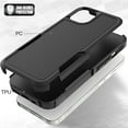 thumbnail image 4 of ELEHOLD for iPhone 14 6.1 inch Case, Armor Rugged Hard PC Soft TPU Hybrid Anti-Drop Camera Lens Protection Shockproof Glossy Non-Slip Slim Fit Case for iPhone 14,Black, 4 of 5