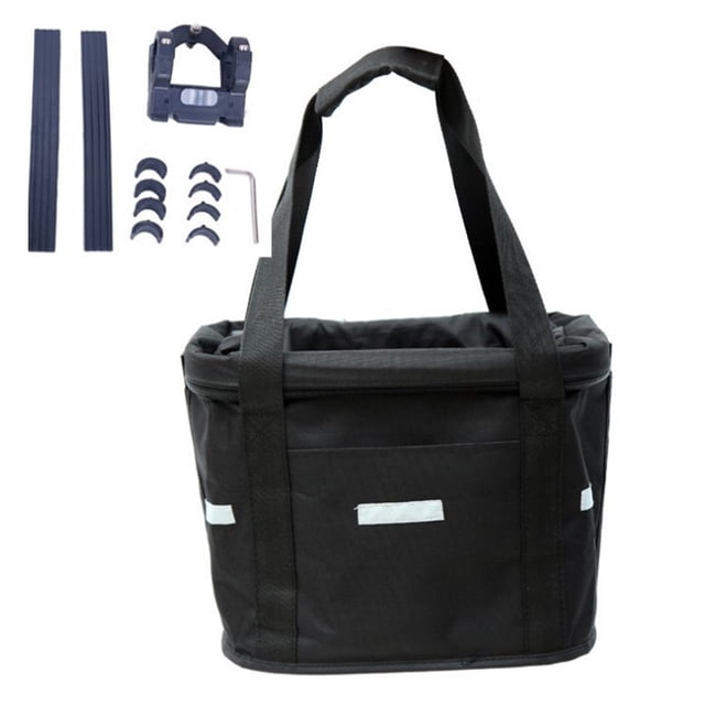 Detachable Bicycle Front Basket With Hand Strap Handlebar Bag For Pet Carrier Red Shenzhuyue