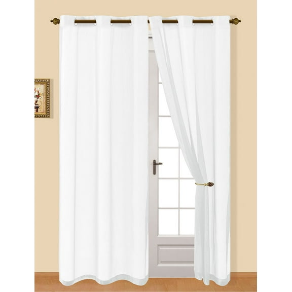 Kim Sheer Voile 8 Grommets Window Panel, White, 54x84 Inches
