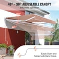 thumbnail image 3 of KFFKFF Hand-Operated Retractable Canopy, 12 x 10 ft Exterior Deck Shade, Moisture-Resistant Polyester Terrace Door Window Shade Shelter with Turning Handle for Garden, Veranda, 3 of 9