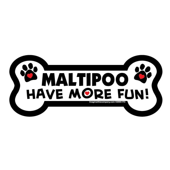 Maltipoo Have More Fun Bone Magnet