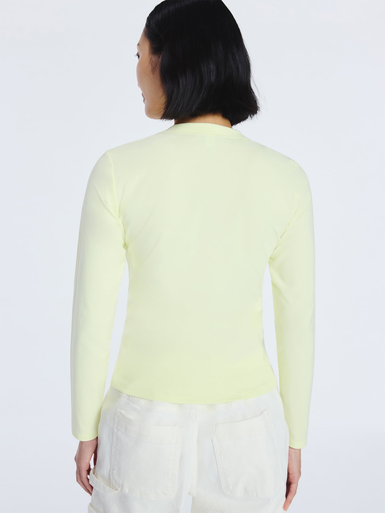 Free Assembly Women's V-Neck Henley with Long Sleeves, Sizes XS-XXL