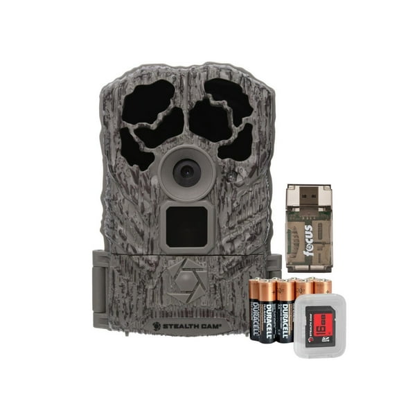 Stealth Cam Browtine 18MP Digital Trail Camera Bundle with 32GB SD Card and All-In-One Focus Card Reader