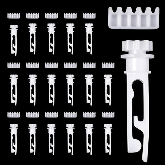 Yoqb Vertical Blinds Replacement Stem and Gear, 24 Sets Vertical Blinds Replacement Parts Vertical Blinds Repair Kit for Headrail Vertical Blind Parts for Vertical Window Blinds A109