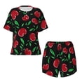 thumbnail image 4 of Picia Cherry Pajamas Sets for Women Soft Short-Sleeved Pjs with Lounge Shorts Two Piece Sleepwear-3X-Large, 4 of 9