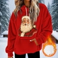 thumbnail image 5 of Atogsazn Womens Christmas Hoodies Santa Flannel Fleece Long Sleeve Hooded Sweatshirt Pullover Winter Fuzzy Clothes Tops 01-Red S Fashion, 5 of 7