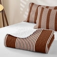 thumbnail image 4 of Castle Fairy Geometric Thin Vertical Stripe Quilt King 3 Pieces,Mid Century Wide Band King Coverlet Set,Coffee White,1 Bedspread and 2 Pillowcases, 4 of 7