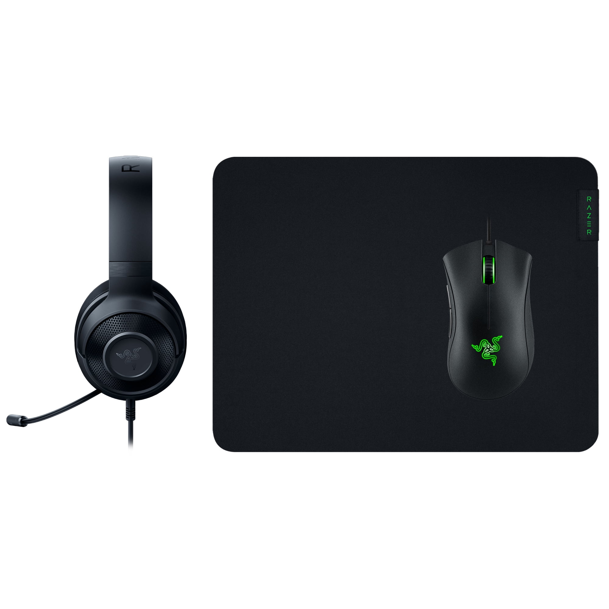 Razer Next Level Gaming Bundle - Kraken X Lite Wired Headset, DeathAdder Essential Wired Mouse, and Gigantus V2 Medium Mouse Mat