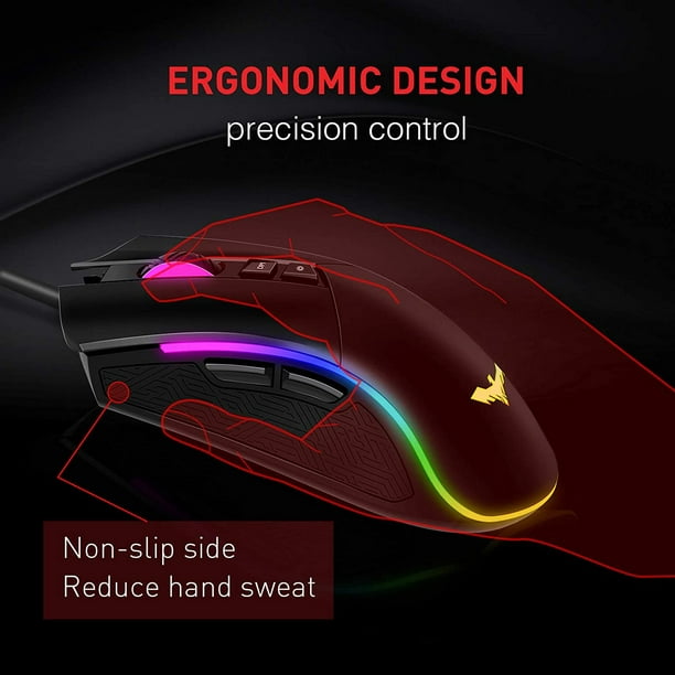 Tapis de souris pour ordinateur portable et Pc Gamer, accessoire de  protection de bureau, couleur Rgb