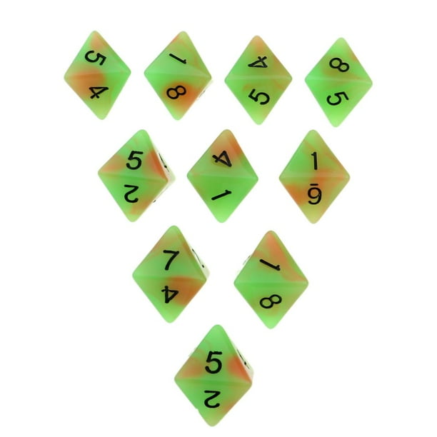 de Dados de 8 Caras Piezas, Colores de 18 Mm de , Regalos, Enseñanza , + Naranja naranja Yotijar Juego de dados de 8 caras