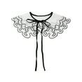 thumbnail image 1 of INSPIRE CHIC Faux Col Détachable, Mini Cape Semi-Transparente Brodée pour Blouse Noir-4, 1 of 5