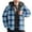 Blue, variant on Hvyesh Men's Flannel Jacket Hooded Plaid Jackets Cotton Sherpa Lined Jacket Winter Button Down Jackets with Pockets