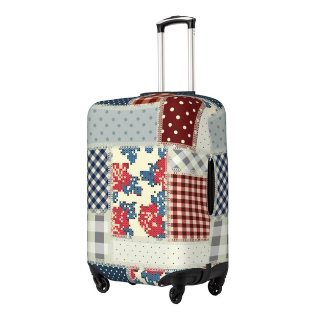 Fotbe Patchwork In Country Style Funda Protectora para Equipaje, Antirrayones y Resistente a la Suciedad, Compatible con Maletas de 18 a 32 Pulgadas-Medium