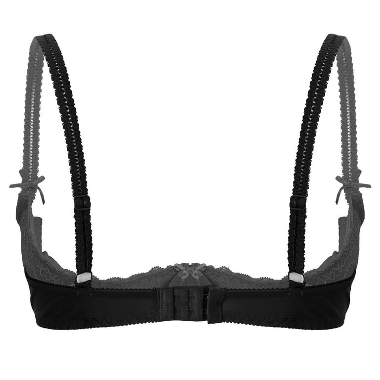 Buy CLOVIA Black Womens Padded Underwired Level 1 Push Up Strapless Balconette  Bra with Transparent Straps & Band - Black