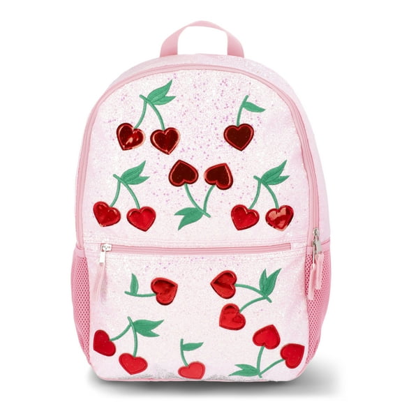 Wonder Nation Girls' 17" Cherry Cheers Laptop Backpack, Pink
