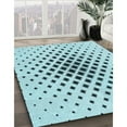 thumbnail image 3 of Ahgly Company Machine Washable Indoor Round Transitional Electric Blue Area Rugs, 5' Round, 3 of 7