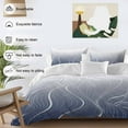 thumbnail image 3 of Ombre Blue Stripes Bedding Duvet Cover Set Queen Size 4 Pieces Striped Lines Waves Gradient Bedding Set with Zipper Closure, 1 Comforter Cover 90x92 Inches 1 Flat Sheet & 2 Pillow Cases, 3 of 7
