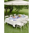 thumbnail image 4 of Outdoor Tablecloth with Umbrella Hole for Patio/Picnic/Party/Camping, Blue Lotus Flowers Waterproof Table Cloth Rectangle Table Cover Washable, Classic Love Heart Leaves Yellow\ (60"x 102"), 4 of 9