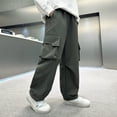 thumbnail image 7 of Boys Cargo Pants Elastic Waist Boys Pants Wide Leg Baggy Pants Boys Lightweight Pants Boys Pull on Pants Boys Size 5-6 Years Pants, 7 of 7