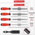 thumbnail image 2 of Metal File Set - Premium Grade T12 Drop Forged Alloy Steel - Flat, Triangle, Half-round, Round Large File & Needle Files with Storage Box, Wire Brush - for Metal, Wood & Plastic, 2 of 4
