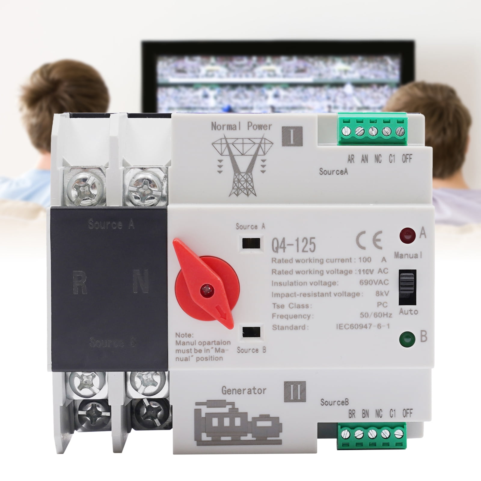 Mini Dual Power Automatic Transfer Switch 2P 63A ATS