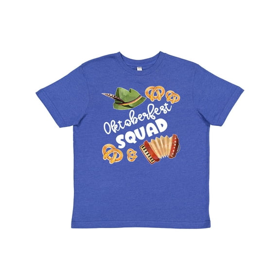 Inktastic Oktoberfest Squad Hat, Accordion, Pretzels Youth T-Shirt