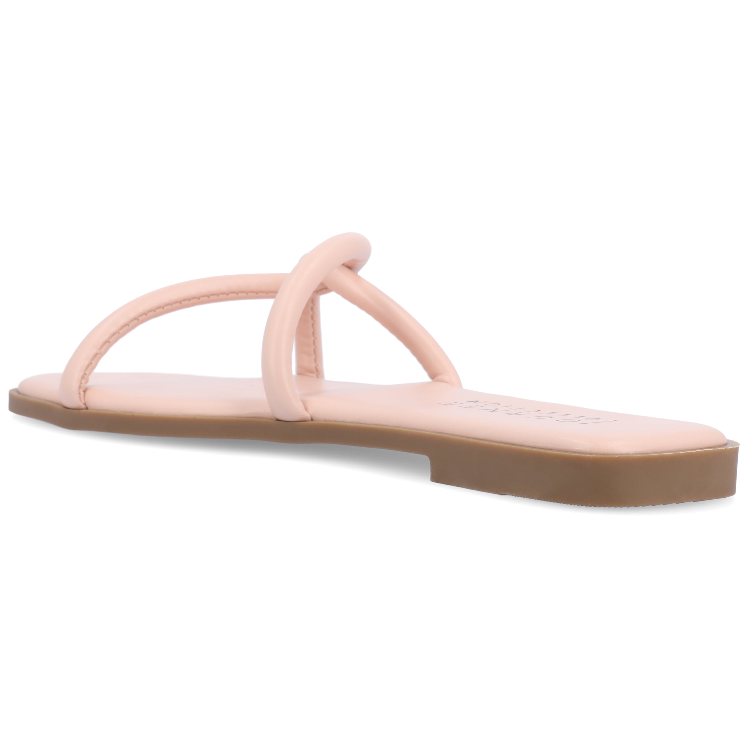 Journee Womens Lauda Vegan Leather Slip On Sandals