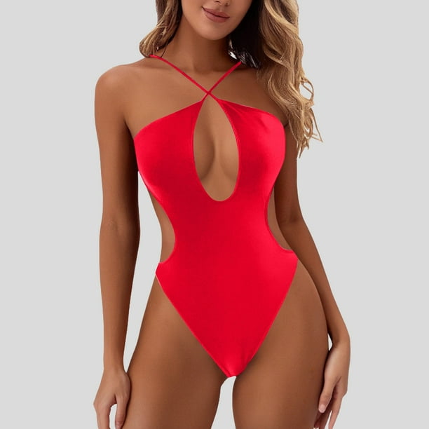 WILLBEST Traje de Baño para Dama, Traje de Baño Sexy para Mujer, Traje de Baño Monokini Sin Espalda con Recortes