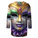 thumbnail image 4 of Xuyuer Carnival Style Print T-Shirt - Women's Fashion Loose Round Neck 3/4 Sleeve Top for Daily Wear, Festival Themed Outfits, Playful Seasonal Style & Streetwear Statement Piece, 4 of 5