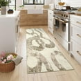 thumbnail image 2 of Hasoo 2' x 6' Brown Runner for Hallway Soft Abstract Geometric Line Area Rug Non Slip Stain Resistant Carpet, 2 of 6